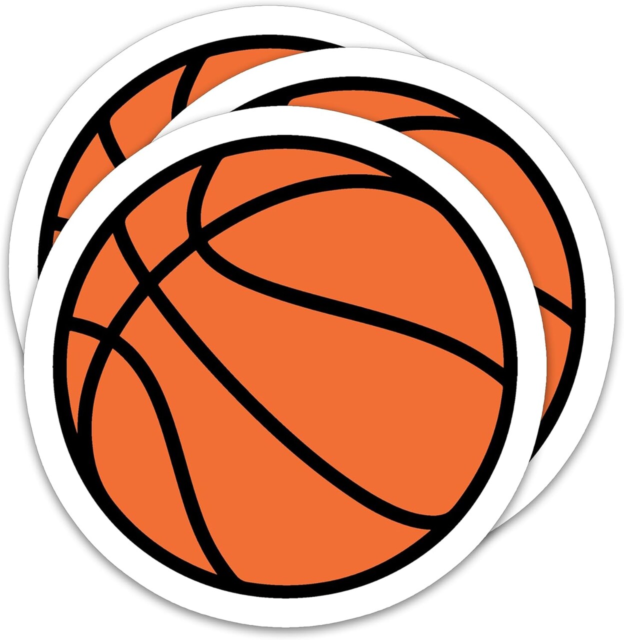 (3Pcs)Basketball Sticker Basketball Decals, Sport Sticker,Gift for Basketball Players, Basketball Fan,Basketball Team– Waterproof Vinyl Decal for Books Laptop Phones Tumblers Water Bottles